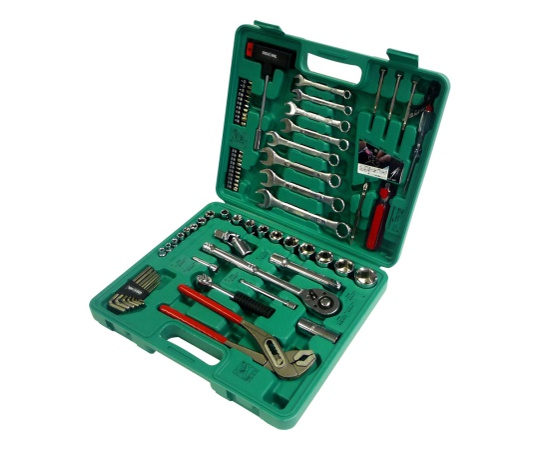 メンテナンスキット　68pcs 様々なサイズの工具が整然と並べられた状態