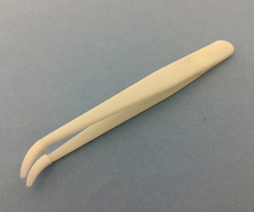 プラスチックピンセット（白）デルリン画像
