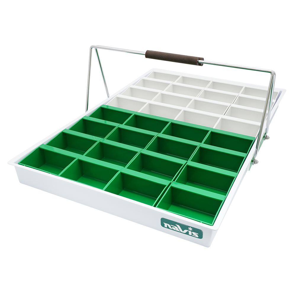 散薬用トレー 32人用 緑･白 (NSケースタイプ)