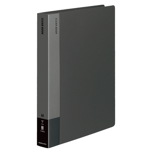 ｸﾘﾔｰﾌﾞｯｸ(固定式) A4ﾀﾃ 60ﾎﾟｹｯﾄ 背幅38mm ﾀﾞｰｸｸﾞﾚｰ 1ｾｯﾄ(4冊)画像