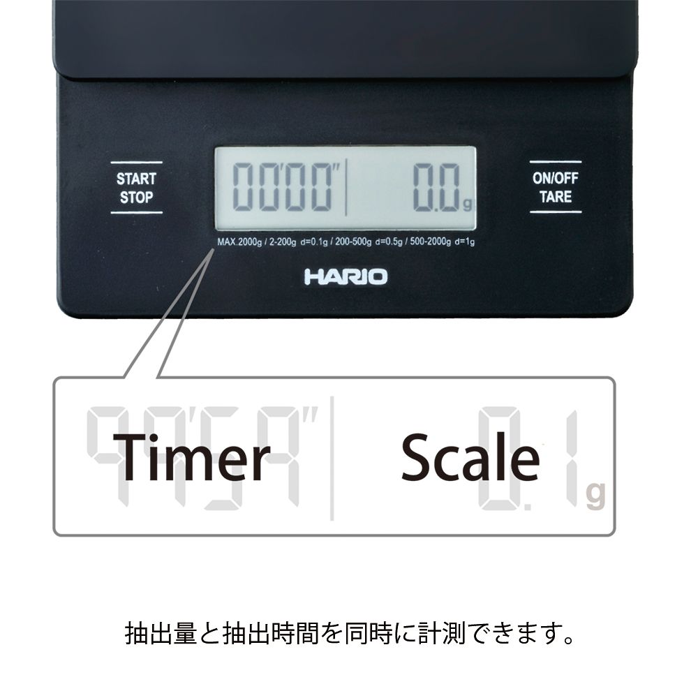 V60 ドリップスケール 表面が滑らかなデザインで正面から見た状態