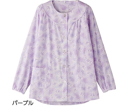 上下別売りパジャマ（婦人用）　大きめボタン上着　パープル　L画像