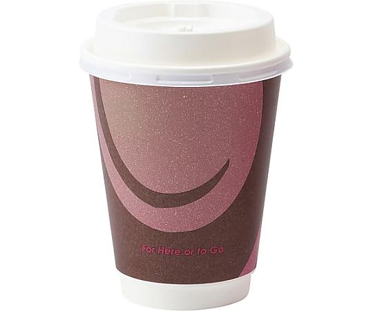 エアーウォールカップ ヒアゴー 340mL 1パック（25個入） パッケージが全体的に見える俯瞰の状態で、透明なカップとカラフルなデザインが特徴。