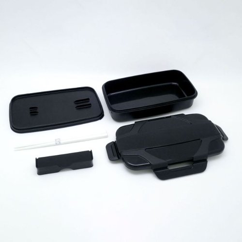 弁当容器 ロックフォー ランチボックス(仕切付) BL-25H クリアなプラスチック製の容器に仕切りが付いていて、中身が見える状態