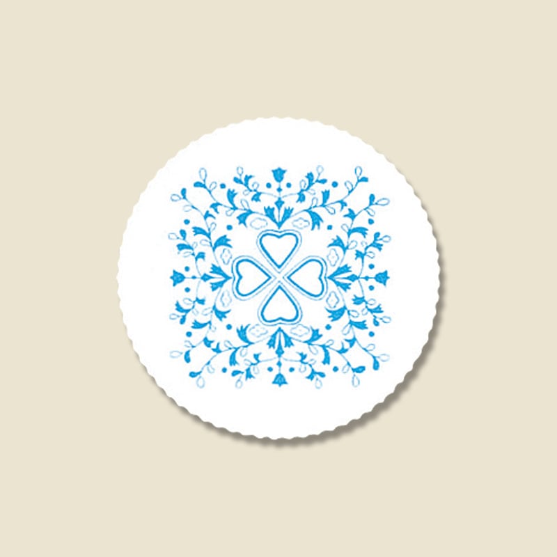 コースター　フラワーハート　青　１００枚入画像