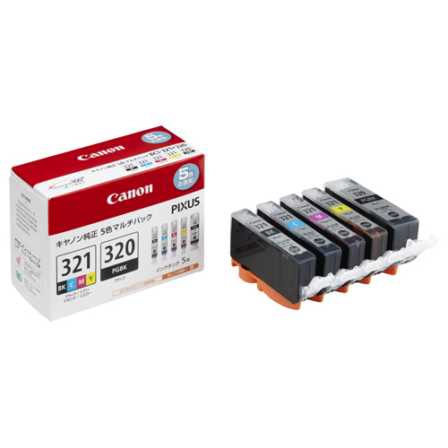 ｲﾝｸﾀﾝｸ BCI-321+320/5MP 5色ﾏﾙﾁﾊﾟｯｸ 3333B001 1箱(5個:各色1個)画像