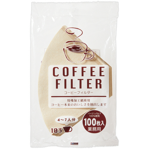 ｺｰﾋｰﾌｨﾙﾀｰ 未晒し (4-7人用) 1ｾｯﾄ(300枚:100枚×3ﾊﾟｯｸ)画像