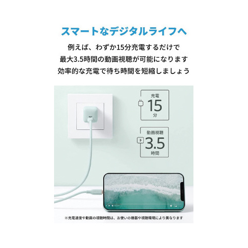 PowerPort III Nano 20W コンパクトなサイズで角度をつけて置かれた状態