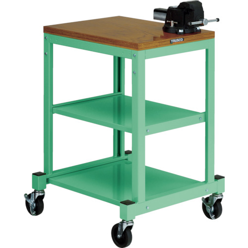 BN型小型作業台 ﾊﾞｲｽ付 450×600 ｷｬｽﾀｰ付 ﾔﾝｸﾞｸﾞﾘｰﾝ 1台画像