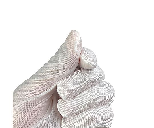 防塵手袋　LL　黄　10双入 パッケージ上部が見える状態で、10双分の手袋が整然と並んでいる様子