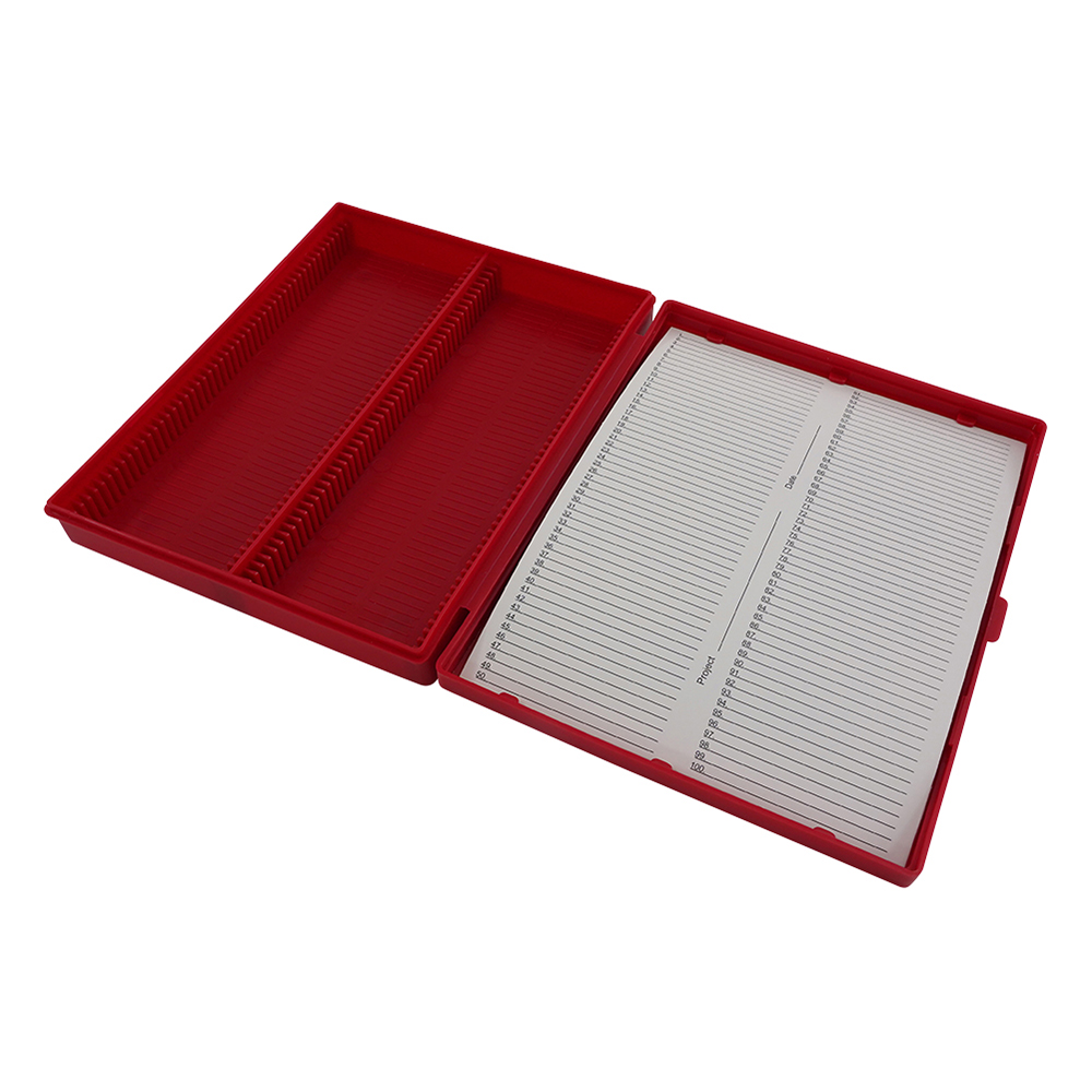 顕微鏡スライドボックス　赤画像