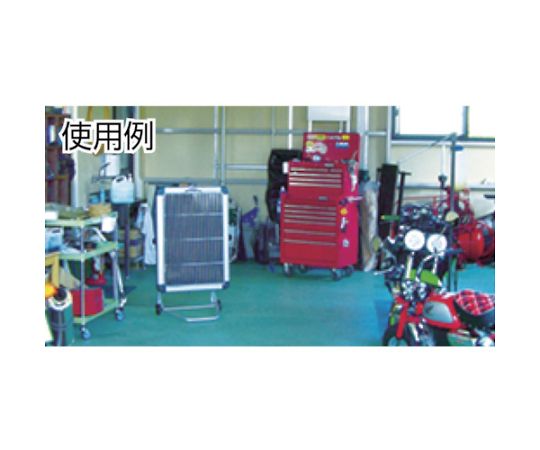 遠赤外線電気ヒーター "ほかっとe" 3相200V 温かい光を放つヒーターが設置された角度からの全体像