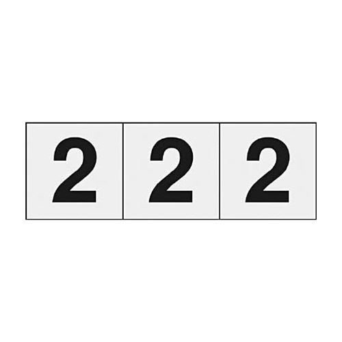 数字ｽﾃｯｶｰ 50×50 ｢2｣ 透明 1ｾｯﾄ(3枚)画像