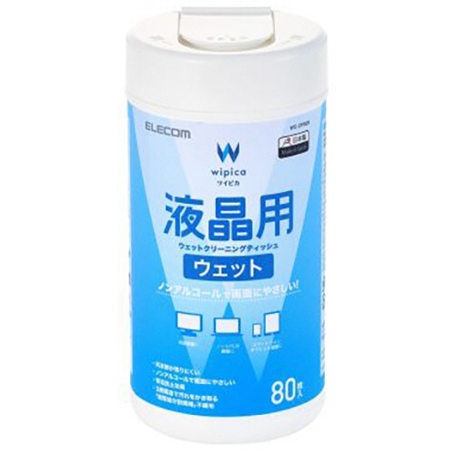 液晶用ウェットクリーニングティッシュ　ボトルタイプ　1個(80枚)