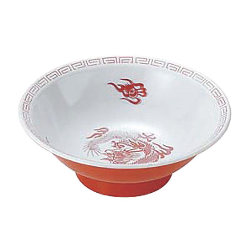 メラミン食器 瑞祥 CA-10 中華丼(竜模様) 白/赤 エンテック画像