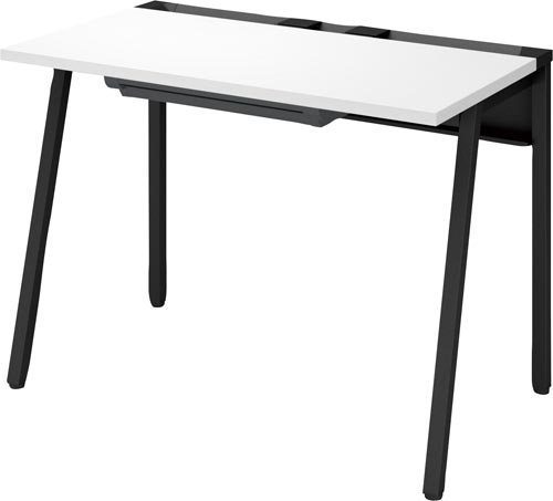 リーンデスク　引出付　Ｄ６００Ｗ１０００　黒脚ＷＨ