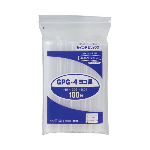 ユニパック　チャック付ポリ袋　Ｂ６ヨコ１００枚画像