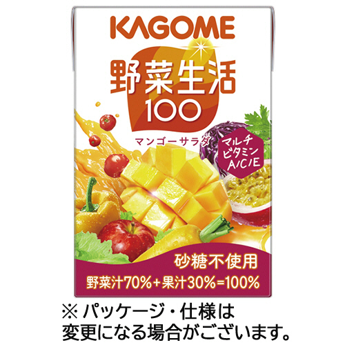 野菜生活100 ﾏﾝｺﾞｰｻﾗﾀﾞ 100mL 紙ﾊﾟｯｸ 1ｹｰｽ(30本)画像