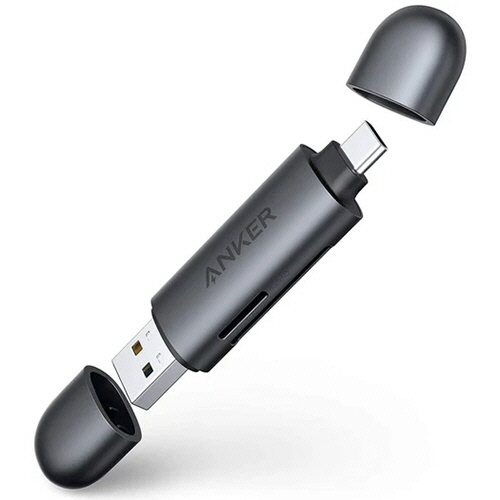 ANKER USB-C & USB-A PowerExpand 2-in-1ｶｰﾄﾞﾘｰﾀﾞｰ ｸﾞﾚｰ 1個