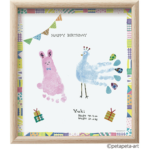 手形･足形ｱｰﾄ制作ｷｯﾄ ﾌｧｰｽﾄｱｰﾄ 色紙ｻｲｽﾞ ｳｻｷﾞとｸｼﾞｬｸ 1ﾊﾟｯｸ