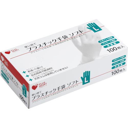 プラスチック手袋　ソフトＰＦ　Ｌ　１００枚入×３画像