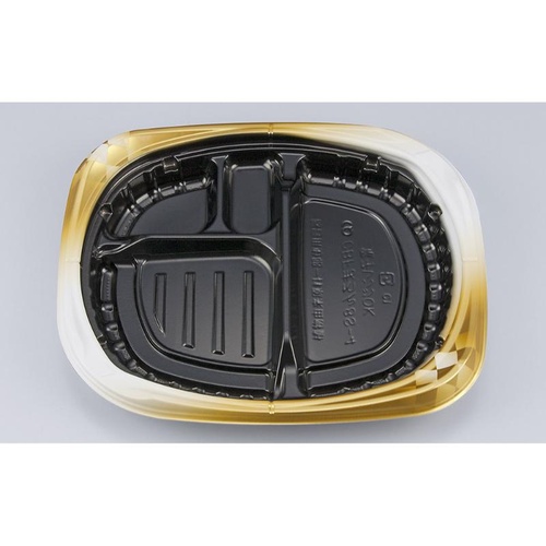 シーピー化成 弁当容器 CBFまろん8S-4 ゴルトBW 本体画像