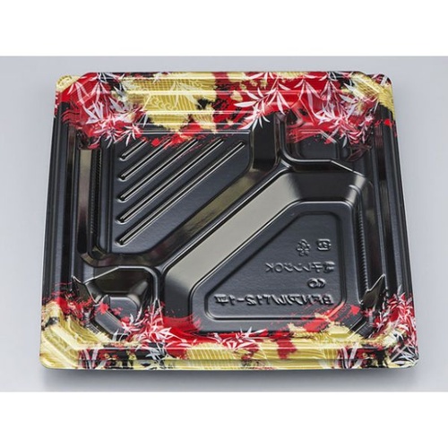 シーピー化成 弁当容器 BFNアルバ12-1平 みお赤 本体 発泡画像