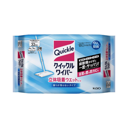 クイックルワイパー立体吸着ウエットシート３２枚×５画像