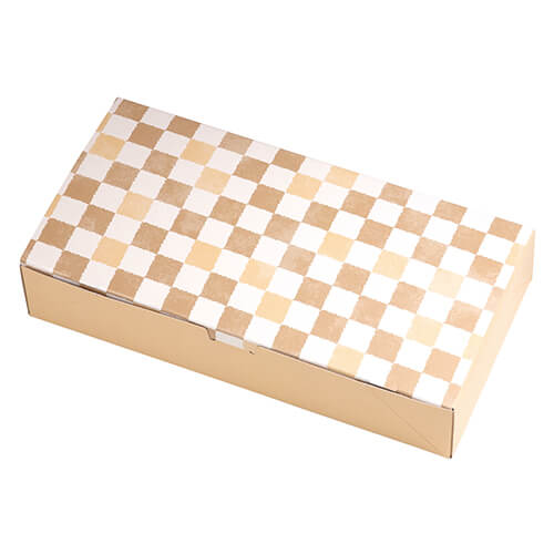 ルミアサービス箱８個　格子　うすちゃ色画像