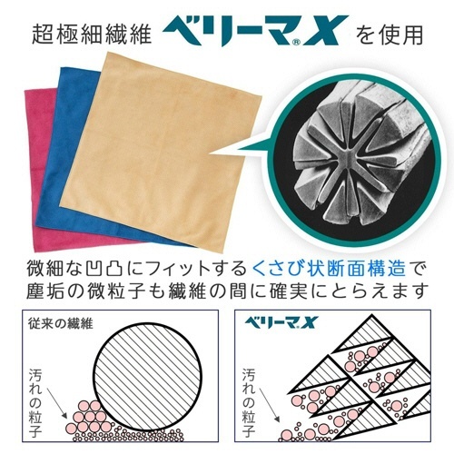 クリーニングクロス　30×30cm　ベージュ　1枚 柔らかいベージュのクロスが広げられた状態
