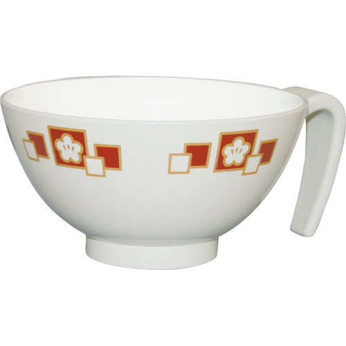 取っ手付き飯碗 梅花 赤 1個画像