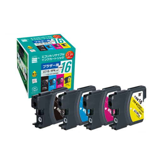 ﾘｻｲｸﾙｲﾝｸ [ﾌﾞﾗｻﾞｰ:LC16-4PK互換] ECI-BR164P/BOX 1箱(4個:各色1個)画像