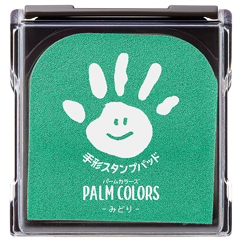 手形ｽﾀﾝﾌﾟﾊﾟｯﾄﾞ ﾊﾟｰﾑｶﾗｰｽﾞ みどり 1個画像