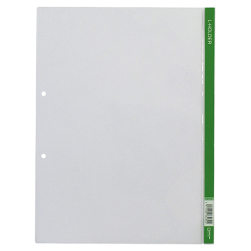 Lﾎﾙﾀﾞｰ A4ﾀﾃ 2穴 緑 見出し付 1枚画像