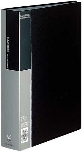 クリヤーブックベーシックＡ４縦１００ポケット黒５冊画像