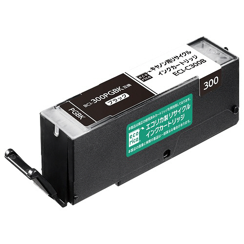 ﾘｻｲｸﾙｲﾝｸｶｰﾄﾘｯｼﾞ ﾌﾞﾗｯｸ(顔料) [ｷﾔﾉﾝ:BCI-300PGBK互換] ECI-C300B 1個画像