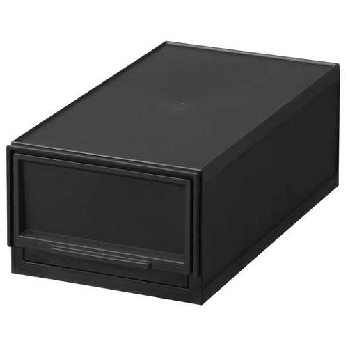 収納ケース ナチュラ クリアモジュール SS 約 幅19×奥行36×高さ13cm ブラック画像