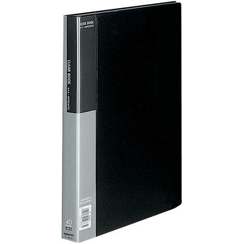 クリヤーブックベーシックＡ４縦４０ポケット黒１０冊画像