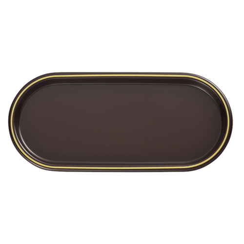 トレー 小判 24cm 溜 漆器 プレート 皿 食器画像
