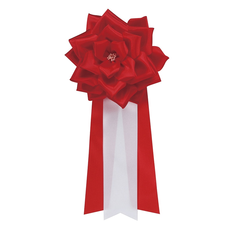 キー３ＲＤＮ　徽章バラ大３枚タレ　赤　１個入画像