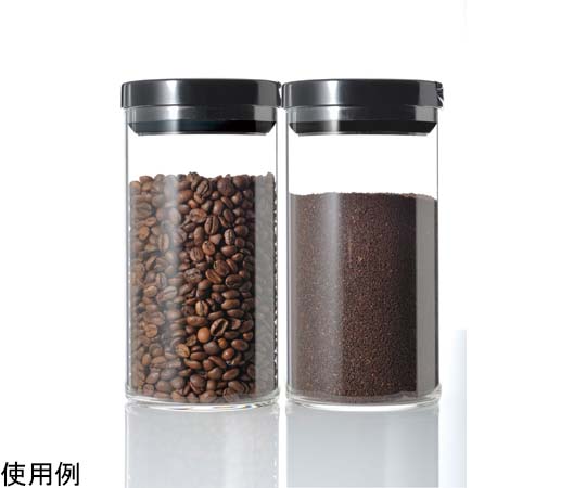 珈琲キャニスター　L 透明なガラス容器に収められたコーヒー豆が見える状態