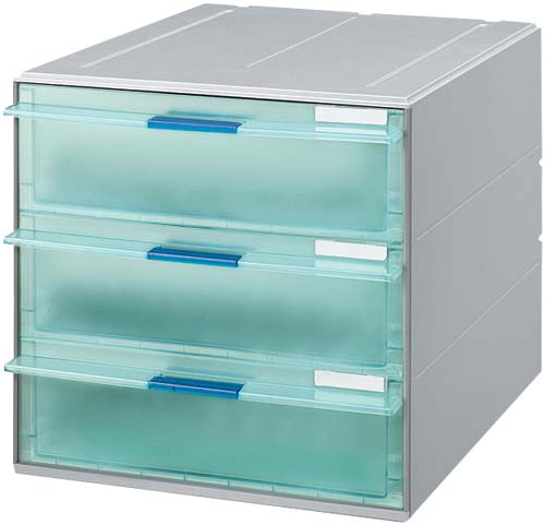 レターケースＵＮＩＦＥＥＬ透明引き出し深型３段×３画像