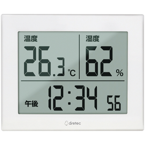 大画面温湿度計 ﾊｷﾐｴ ﾎﾜｲﾄ 1台画像