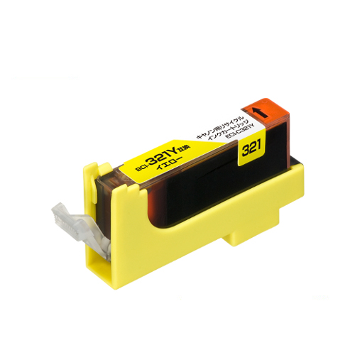 ﾘｻｲｸﾙｲﾝｸｶｰﾄﾘｯｼﾞ ｲｴﾛｰ(染料) [ｷﾔﾉﾝ:BCI-321Y互換] ECI-C321Y 1個画像