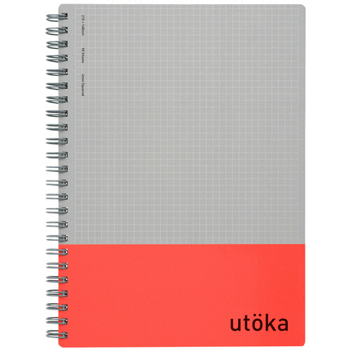 ﾘﾝｸﾞﾉｰﾄ ｳﾄｶ A5 4mm方眼罫 90枚 ﾚｯﾄﾞ 1ｾｯﾄ(5冊)画像