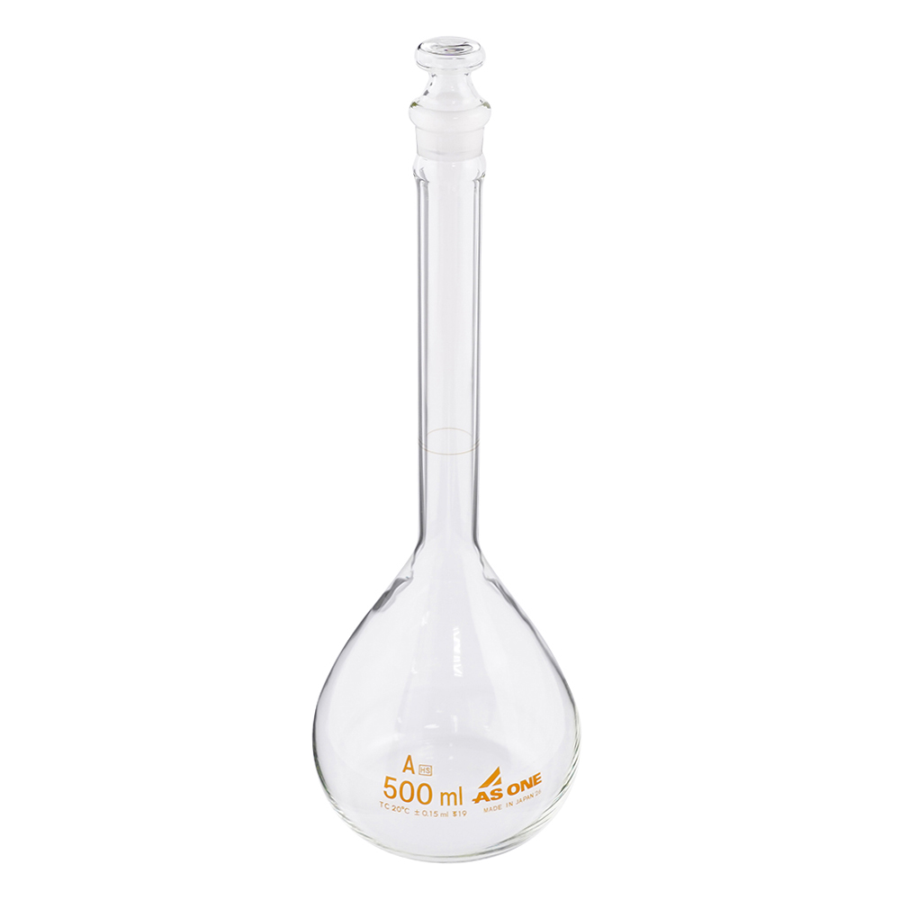 高精度メスフラスコ　白　500mL画像
