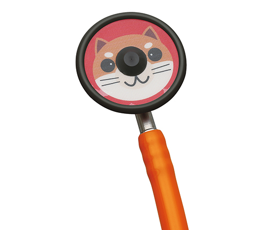 ゼラメド聴診器　コスモリット(ダブルタイプ)　小児用　オレンジ　柴犬柄画像