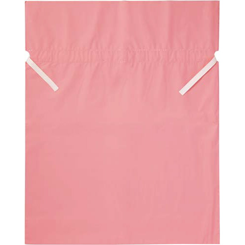 梨地ポリ巾着袋（底マチ付）　ピンク　ＬＬ　２０枚画像