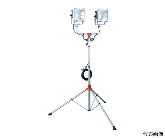 防雨型スタンド付ハロゲンライト 300W×2灯 100V接地付電線5m画像