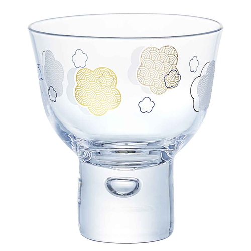 盃 和紋 杯 梅と青海波柄画像